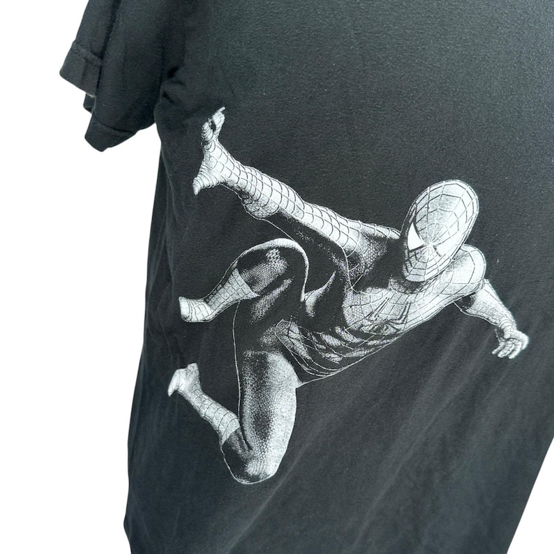 Spider-Man 3 Movie Promo T-Shirt Mens XL Y2K 2007 Black Cotton Short Sleeve image 2