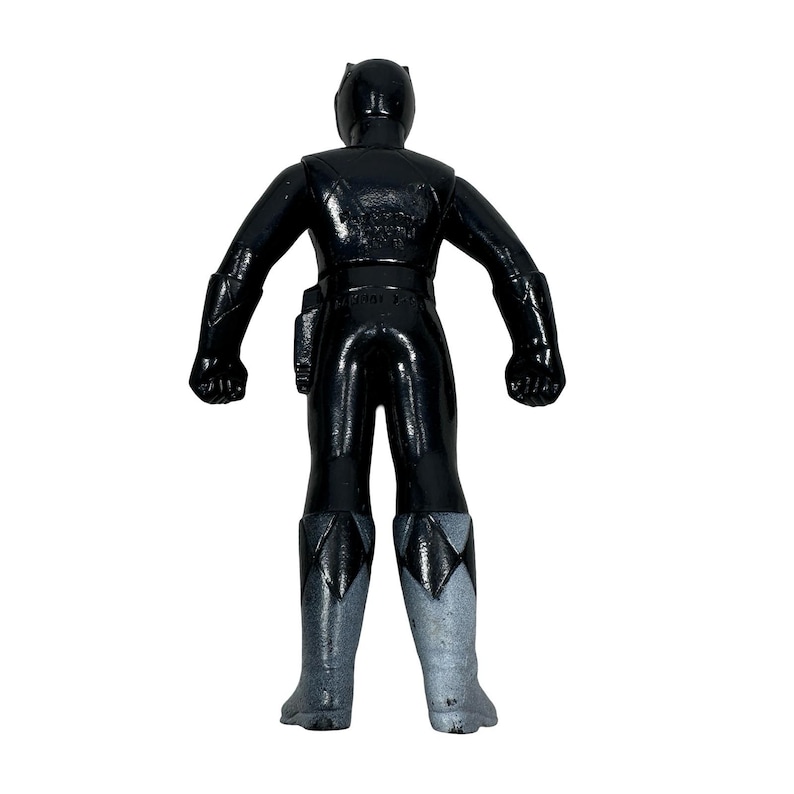 Vintage 1992 Bandai Black Ranger Power Rangers Action Figure 4.5 Inch Gray Black image 2