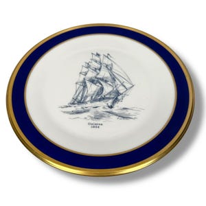 Lenox Special Galatea 1854 Dinner Plate 11&quot; Blue Gold Rim Round Tableware