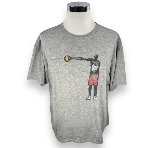 Vintage Nike Basketball Men's T-Shirt XL Gray Whi… - image 1