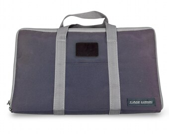 Vintage Case Logic CD Storage Case Gray Canvas Zip Media Binder with Handles