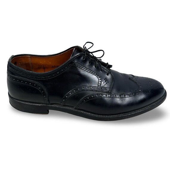 Alden, Alden 967 Black Leather Wingtip Blucher Dress Shoes Mens 10 C/E USA Made Brogue
