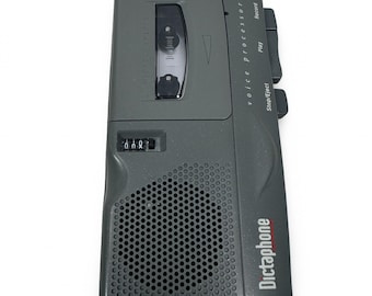 Dictaphone 3223 Voice Processor Microcassette Recorder Handheld Gray Vintage