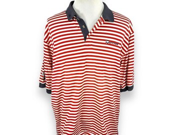 Vintage Adidas Taylormade PGA 2000 Polo Shirt Mens XL Golf Red White Striped