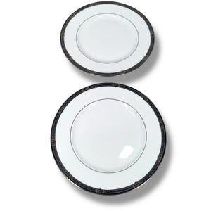 Lenox Vintage Jewel Bone China Dinner Plate Lot of 2 Classics Collection White