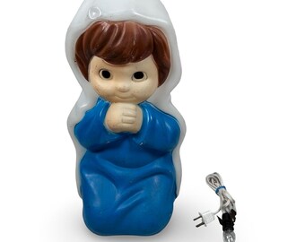 Vintage Empire Blow Mold Nativity Figure Mary Praying Kneeling Christmas Decor