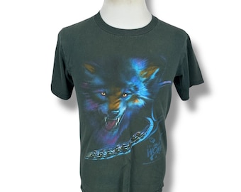 Vintage The Big Bad Wolf Busch Gardens T-Shirt Men’s Small Green Roller Coaster