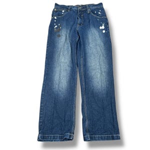 Vintage Southpole Y2K Baggy Jeans Men’s 34 Blue Loose Paint Skull Freedom Live