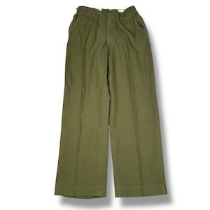 Vintage US Army M-1951 Wool Trousers Men’s Medium Green Military 1950s Pants