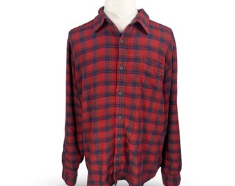 Marmot For Life Red Blue Plaid Flannel Shirt Long Sleeve Men's XXL TTG