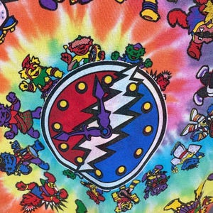 Vintage Liquid Blue Grateful Dead World Bears T-Shirt Mens Large Tie-Dye 90s USA image 3