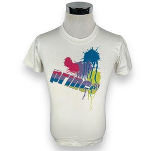 Vintage Prince Tennis T-Shirt Men’s Medium White Paint Splatter 90s USA NWT New