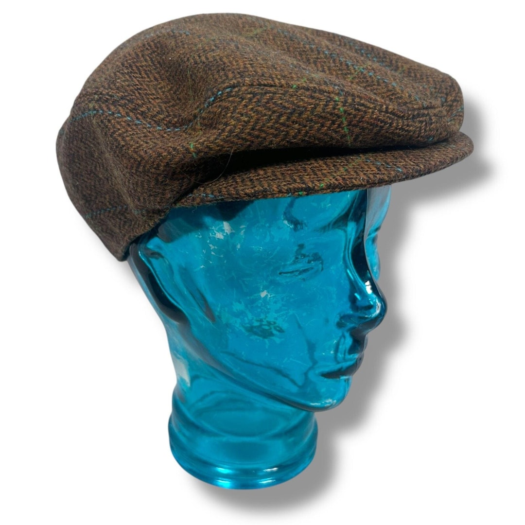Vintage GAP Tweed Cabbie Driving Newsboy Walking Hat Men’s Medium Brown ...