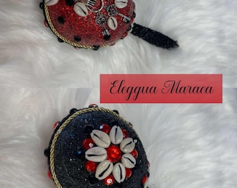 Maracas Decoradas para Orishas, Eleggua, Ogun and Shango