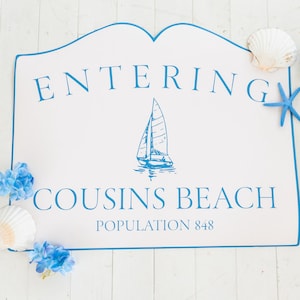 The Summer Beach Printable Sign Girl&#39;s Birthday Party Decoration
