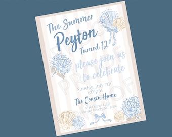 The Summer Beach Birthday Party Invite The Summer Beach Birthday I Turned 12 Beach Team