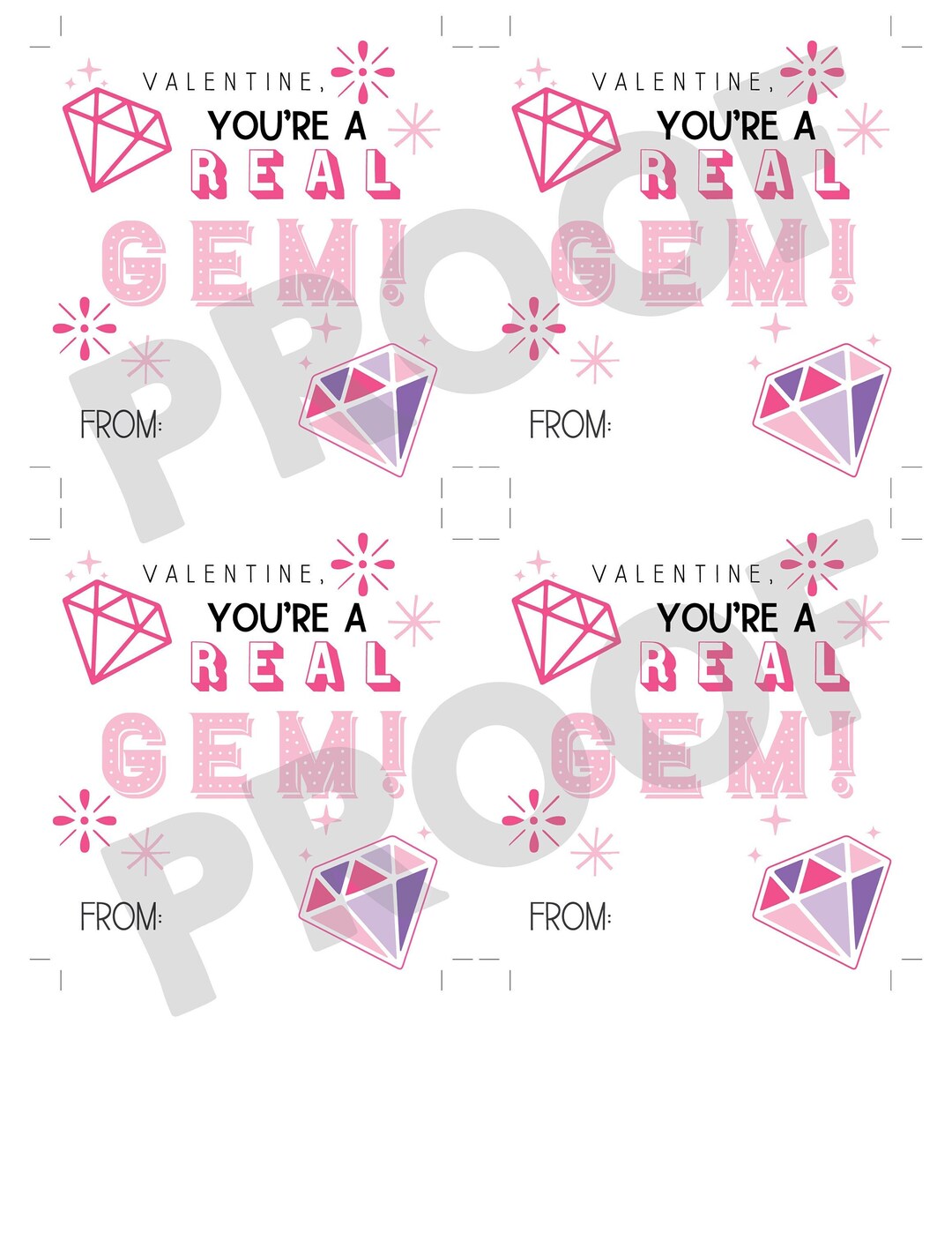 Your a Gem of a Friend Valentines Day Card for Girls Etsy