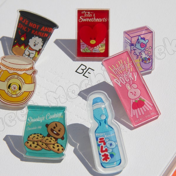 BT21 Acrylic Pin Bundle | BTS Pin | BT21 Snack Series