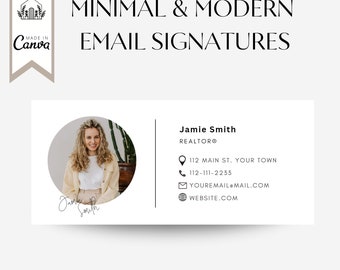 Modern Email Signature Template, Editable Canva Design (Digital Download)