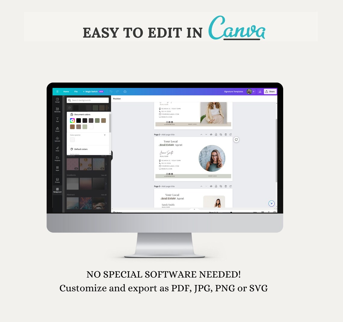 Realtor Email Signature Template Canva Editable (digital Download) Etsy