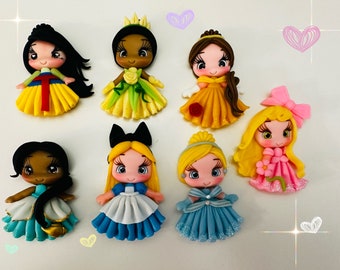 Princess Clays for bows Cold porcelain dolls/Hair bow center /dolls collection clay center/ clay centerpieces // bow center/ clay centerpiec