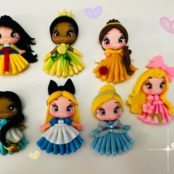 Princess Clays for bows Cold porcelain dolls/Hair bow center /dolls collection clay center/ clay centerpieces // bow center/ clay centerpiec