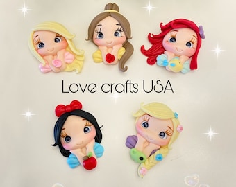 Princess Clays for bows Cold porcelain dolls/Hair bow center /dolls collection clay center/ clay centerpieces/bow center/clay centerpiec