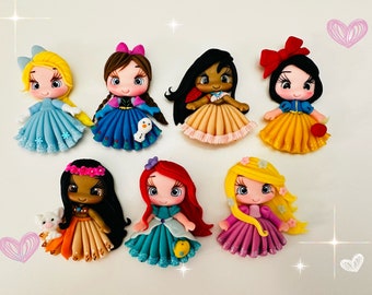 Princess Clays for bows Cold porcelain dolls/Hair bow center /dolls collection clay center/ clay centerpieces // bow center/ clay centerpiec