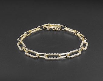 Pavé Paperclip Bracelet