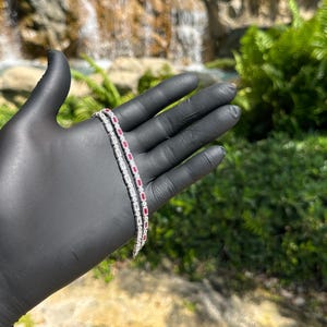 Emerald Cut Ruby Tennis Bracelet