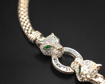 Double Panther Head Bracelet