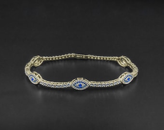 Diamond Evil Eye Tennis Bracelet