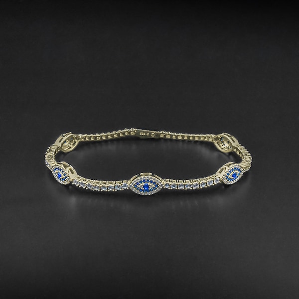 Diamond Evil Eye Tennis Bracelet