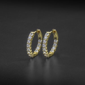 Diamond In-and-Out Hoop Earrings