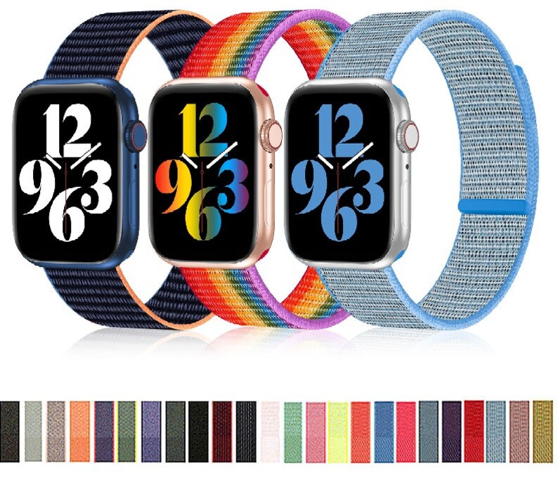 Nylon Watch Band for Apple Watch Velcro Sport Loop Iwatch Etsy