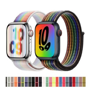 Nylon Watch Band For Apple Watch Velcro Sport Loop iWatch Series 7/6/5/4/3/2/1/ SE , 38/40/41/42/44/45mm