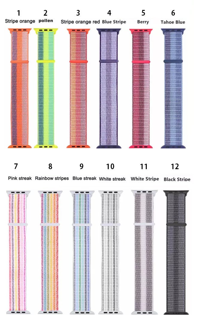 Nylon Watch Band for Apple Watch Velcro Sport Loop Iwatch Etsy