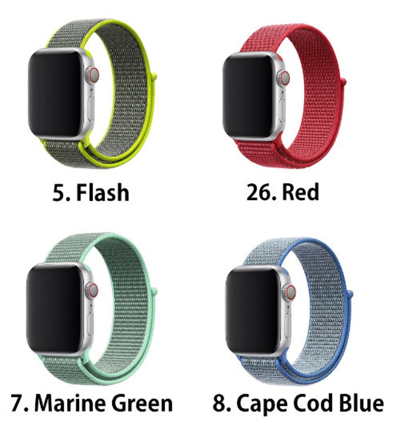 Nylon Watch Band For Apple Watch Velcro Sport Loop iWatch Series 7/6/5/4/3/2/1/ SE , 38/40/41/42/44/45mm image 5