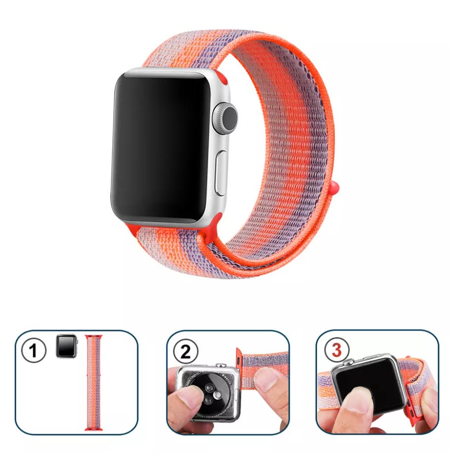 Nylon Watch Band for Apple Watch Velcro Sport Loop Iwatch Etsy