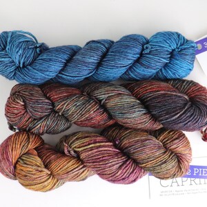 3 skeins, Malabrigo Yarn, Caprino Yarn, Superwash Merino yarn, Cashmere Yarn, knitting yarn, crocheting yarn, weaving yarn, 50-gram a skein