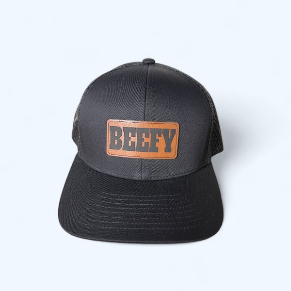 Custom Leather Patch Hat | Gay Bear Hat | Bear Gear| Pride Hat| Pride Gear| Trucker Hat BEEFY