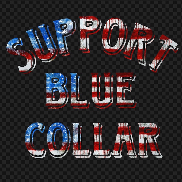 Support Blue Collar Sticker Svg Etsy
