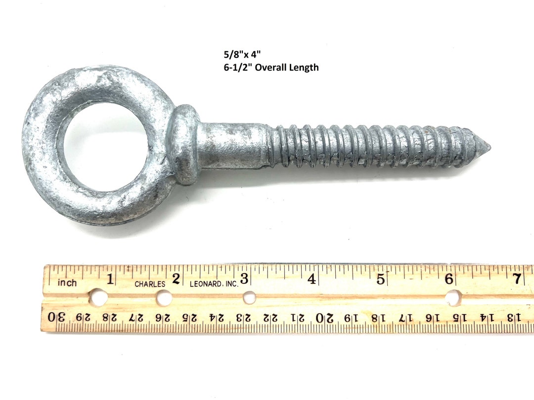 Galvanized Eye Lag Screws, Eye Bolts 1/4 X 2, 5/16 X 21/4, 3/8 X 21/2