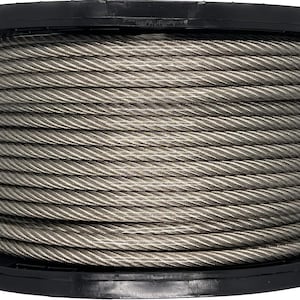 Vinyl Coated STAINLESS STEEL Wire Rope Cable, 3/16&quot; - 1/4&quot;, 7x19: 25, 50, 100, 150, 200, 250, 500 ft