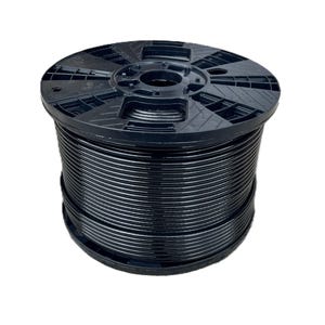 Black Nylon Coated Galvanized Steel Cable for Fitness Machines: 25, 50, 250, 500 ft reels