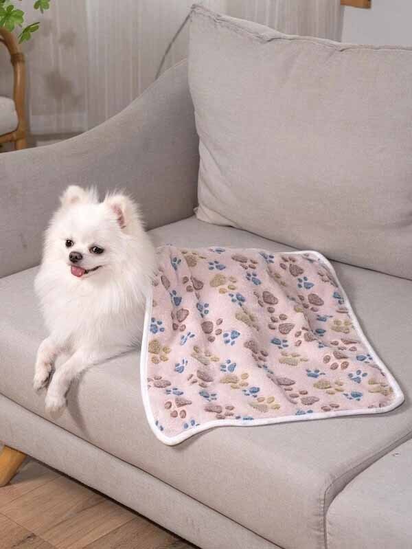 Paw Print Pet Blanket Calming Dog Bed Antianxiety Dog Bed Etsy