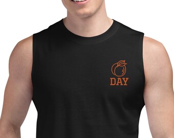Peach Day Sleeveless Workout T Shirt, Fitness Shirt, Funny workout shirt, Gym shirt, Fathers day gym shirt