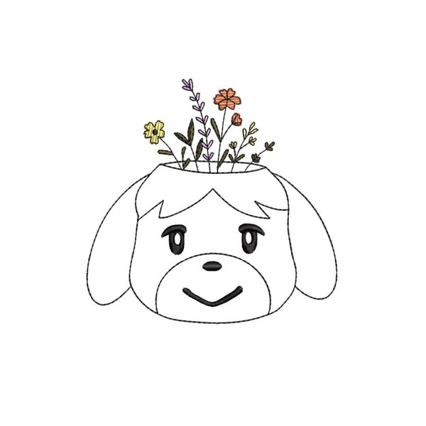 Isabelle Planter Embroidery PES File