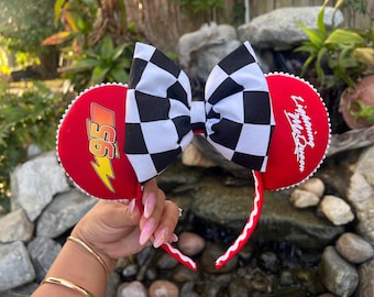 Mickey Mouse Ears, Minnie Mouse Ears, Minnie Ears Headband, Mickey Headband, Handmade Ears, Cars, Lightning McQueen Ears, Headband, Cars