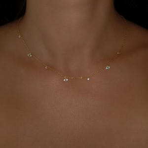 Evil Eye Necklace | 925 Sterling Silver Gold Blue Mati Jewelry